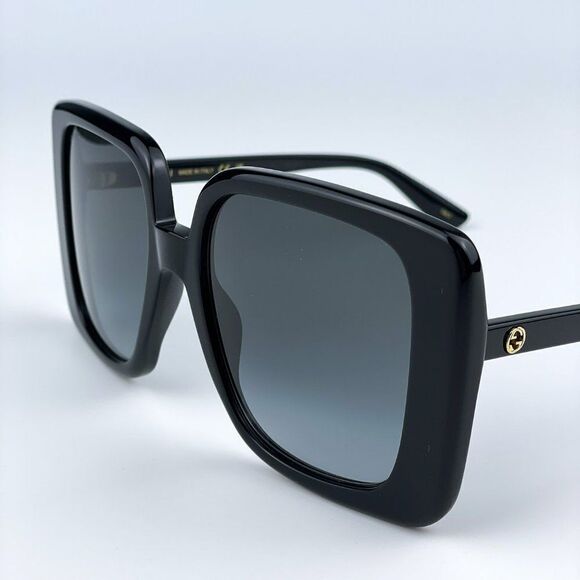 NEW Gucci GG1314S 001 Black Dark Grey Oversized Square Women Sunglasses - Picture 7 of 11